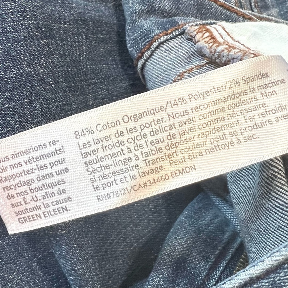 Eileen Fisher Mid Rise Dark Wash Stretch Denim Classic Skinny Jeans Women’s 10 - Picture 11 of 13